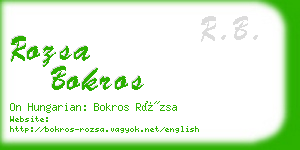 rozsa bokros business card